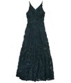 XSCAPE Womens Floral Lace Gown Dress