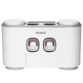 ecoco Wall-Mounted Toothbrush Holder with 2 Toothpaste Dispensers 4 Cups an