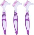 3 Pcs Denture Cleaning Brush,Portable Denture Brush Double Sided Brush for