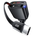 Retractable Fast Car Charger, 105W Car Charger, 45W Type-C Car Fast Charger