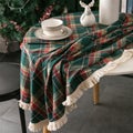 Tablecloth ! Round Tablecloth 150cm for Dining Table, Linen Christmas Holid