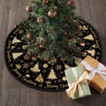 Christmas Tree Skirt White Polyester Tree Skirts for Xmas Decor, Party Fest