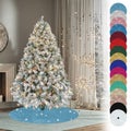 Christmas Tree Skirt White Polyester Tree Skirts for Xmas Decor, Party Fest
