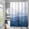 Gradient Splicing Digital Printed Shower Curtain Partition Curtain Bathroom