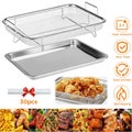 15.4x11.5 Inch Air Fryer Basket for Oven-Stainless Steel Baking Pan with Wi