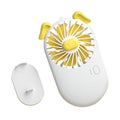 Mini Portable Small Fan Quiet Rechargeable Office Desktop Fan, Yellow #N.33