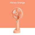Portable Usb Charging Desktop Fan New Handheld Fan With Base, Orange #N.802