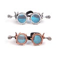 2Packs Barbed Wire Led Light Steampunk Goggles Rainbow Kaleidoscope Sunglas