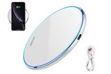 Fast Wireless Charger Pad with Mirror Surface for Phone-White