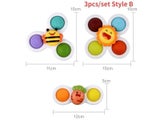3pcs Child's Bathroom Bath Toys Fingertip Fun Spinning Top Cartoon Animal
