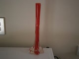 Red glass vase