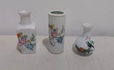 A set of three small Chinese vases from the 1960s.