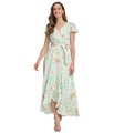 DKNY Womens Belted Wrap Gown Dress