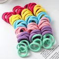 50pcs Girls Solid Color Big Rubber Band Ponytail Holder Gum Headwear Elas CHK12N