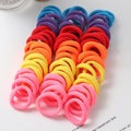 50pcs Girls Solid Color Big Rubber Band Ponytail Holder Gum Headwear Elas CHK12N