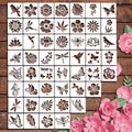 Garden Fence Large Flower Stencils, Reusable Floral Stencil Set for DIY, Wood