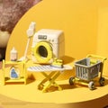 Toys for Kids Ages 4-8 Dollhouse Furniture Kitchen Play Set Bookstore Playgro