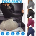Women High Waist Leggings Ruched Anti-Cellulite Yoga Pants Gym Fitness