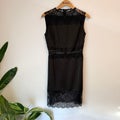 Brand Unknown Size 38 Black Lace-Panel Sleeveless Dress