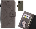 Google Pixel 4A 4G Case mandala embossed leather wallet case