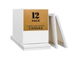 Set Of 12 White Blank Canvas For Painting Cotton Art Supplies Canvas For