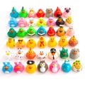 50PCS Assorted Ducks Rubber Duck Toy Cute Duck Bath Tub Pool Toys with Drain