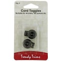 Trendy Trims Cord Toggles 2/Pkg Black