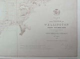 VINTAGE MAP: Plan of the Town of Wellington and Port Nicholson 1840