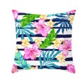45 X 45Cm Stylish Green Leaves Cushion Cover
