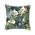 45 X 45Cm Stylish Green Leaves Cushion Cover