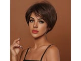 New Wig Women Fashion Short Straight Hair Side Parting Diagonal Bangs Synthetic