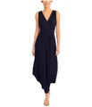LONDON TIMES Womens V Neck Shirred Shirttail Jersey Maxi Dress