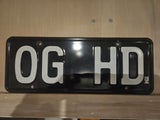 OG HD – Perfect Personalised Plate for a Harley Davidson
