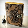 Leather Journal Dragon Deckle Design