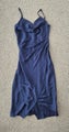 Pagani Cowl Neck, ruched navy dress - very flattering on - worn once