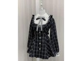 Lace Patchwork Grunge Ruffled Long Sleeve Dress For Women