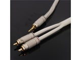 3.5mm Jack To 2 RCA Audio Cable Silver Plated