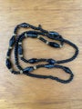 vintage-style black beaded necklace