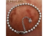 White Rose Gold Plated 4mm 5mm Beads Link Bracelet Gift