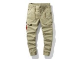 Men's Cotton Cargo Pants Elastic Waist Casual Fashion