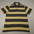 Y2K Adidas Performance 1/4 Zip Jersey Men's Polo Chocolate Banana Stripe XL