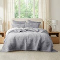 Blake Velvet Coverlet Set Silver Line