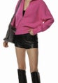 ISABEL MARANT ETOILE AZRA Full-ZIP JACQUARD LOGO SWEATER HOT PINK SIZE 42