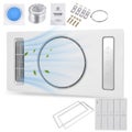 New Premium 3 in 1 Bathroom Ceiling Exhaust Fan PTC Ceramic Heater LED Warm Air