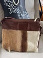 Vintage Genuine Deer Leather and Fur Shoulder bag