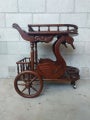 Mahogany wood tea wagon walnut