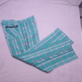 SLIGO Mens Plaid Golf Pants Flat Front Performance Stretch Tour Lightwt Teal W36