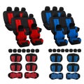 14pcs 8 Seater Car Seat Cover Protector Cushion Front Back Full Set Universal