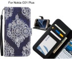 Nokia C01 Plus case 3 card leather wallet case printed ID