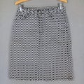 Vassalli Skirt Size 10 Black & White Link pattern Cotton Elastane Stretch Blend